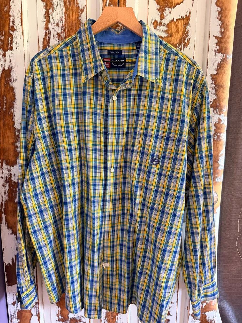 Chaps Coastal Casual 90s Alt Streetwear Workwear Plaid Button Down Shirt Sz XXL